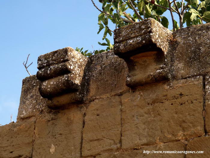 CANECILLOS EN LO ALTO DEL LADO SURESTE DEL TEMPLO
